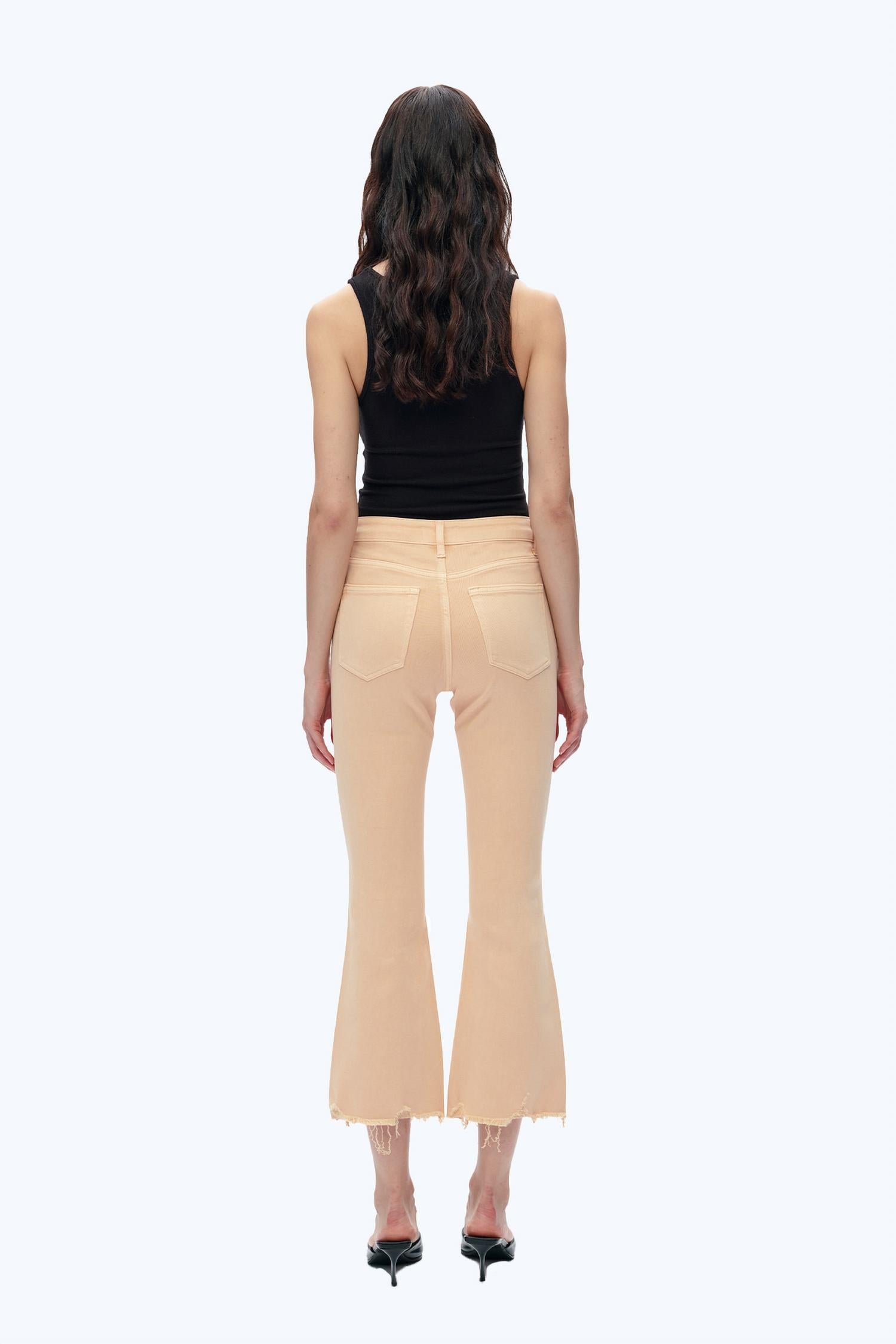 Bayeas - High Rise Vintage Crop Flare Denim Jeans