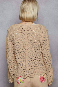 Pol - Button Down V-neck Crochet Cardigan