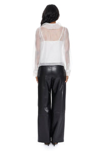LUCY PARIS Garance Button Down Blouse in white - women's blouse - alternate view