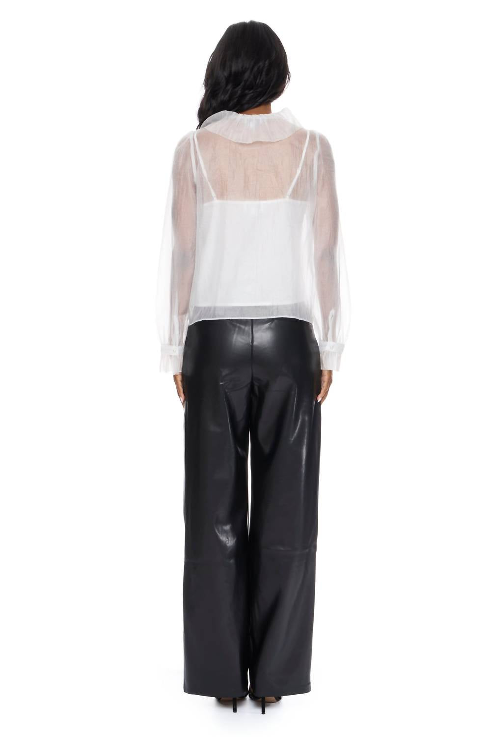 LUCY PARIS Garance Button Down Blouse in white - women's blouse - alternate view