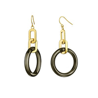 Gold & Honey - Women's Link Drop Lucite Earrings