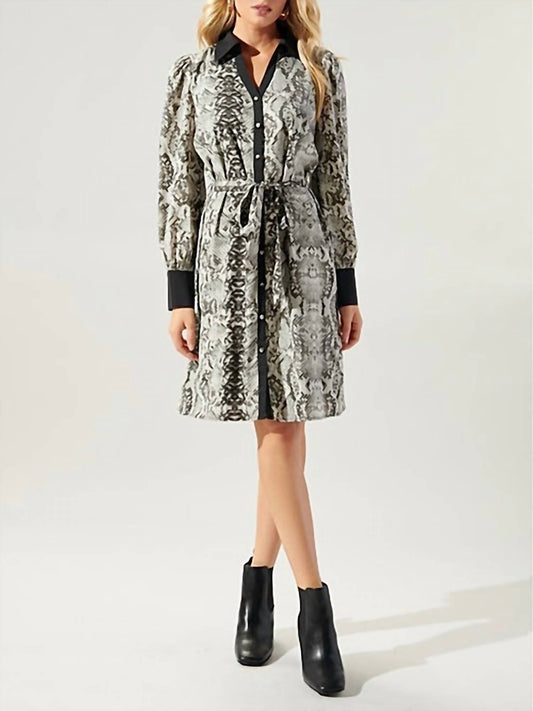 Sugarlips - Celeste Snake Skin Button Front Dress