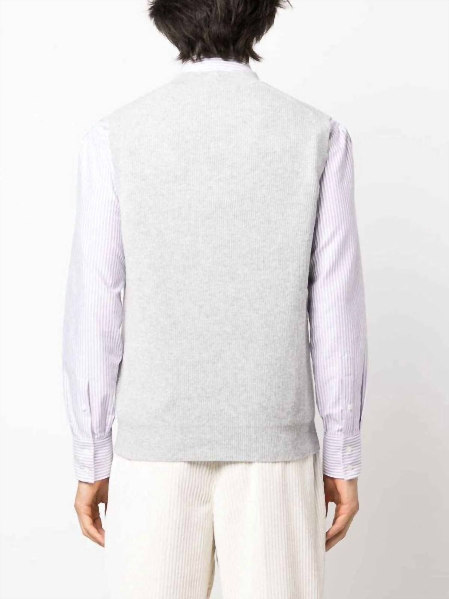 Brunello Cucinelli Natural Cashmere Sweater in pebble - men's sweater - detail view