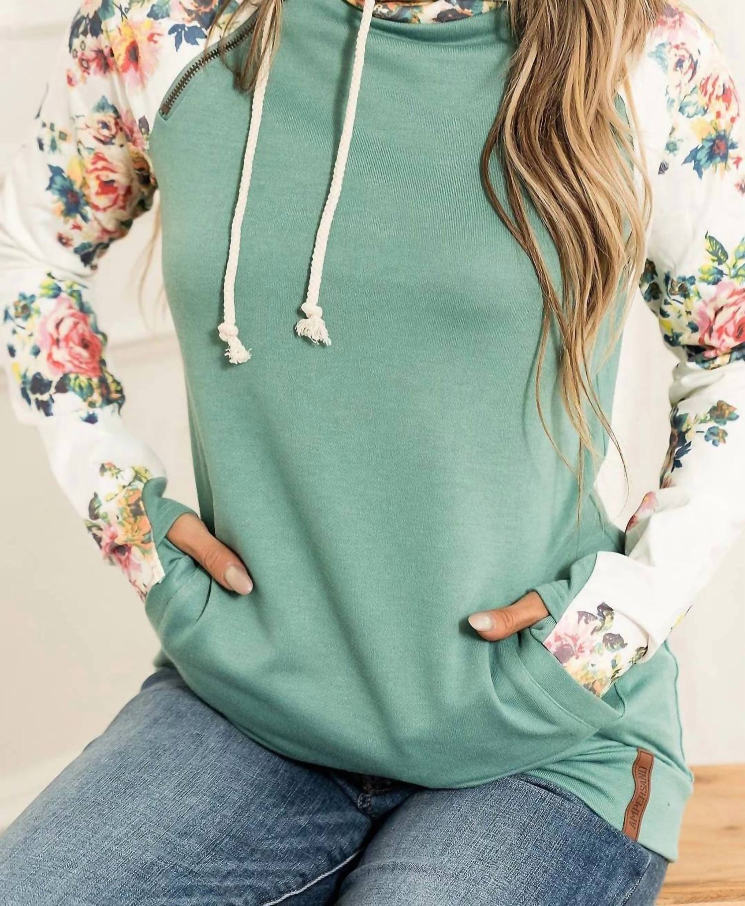 Ampersand Ave - Once & Floral Doublehood Sweatshirt