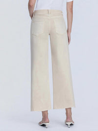 VERVET BY FLYING MONKEY Sadie Crop Wide Leg Jeans in white swan - women's jeans - view 5