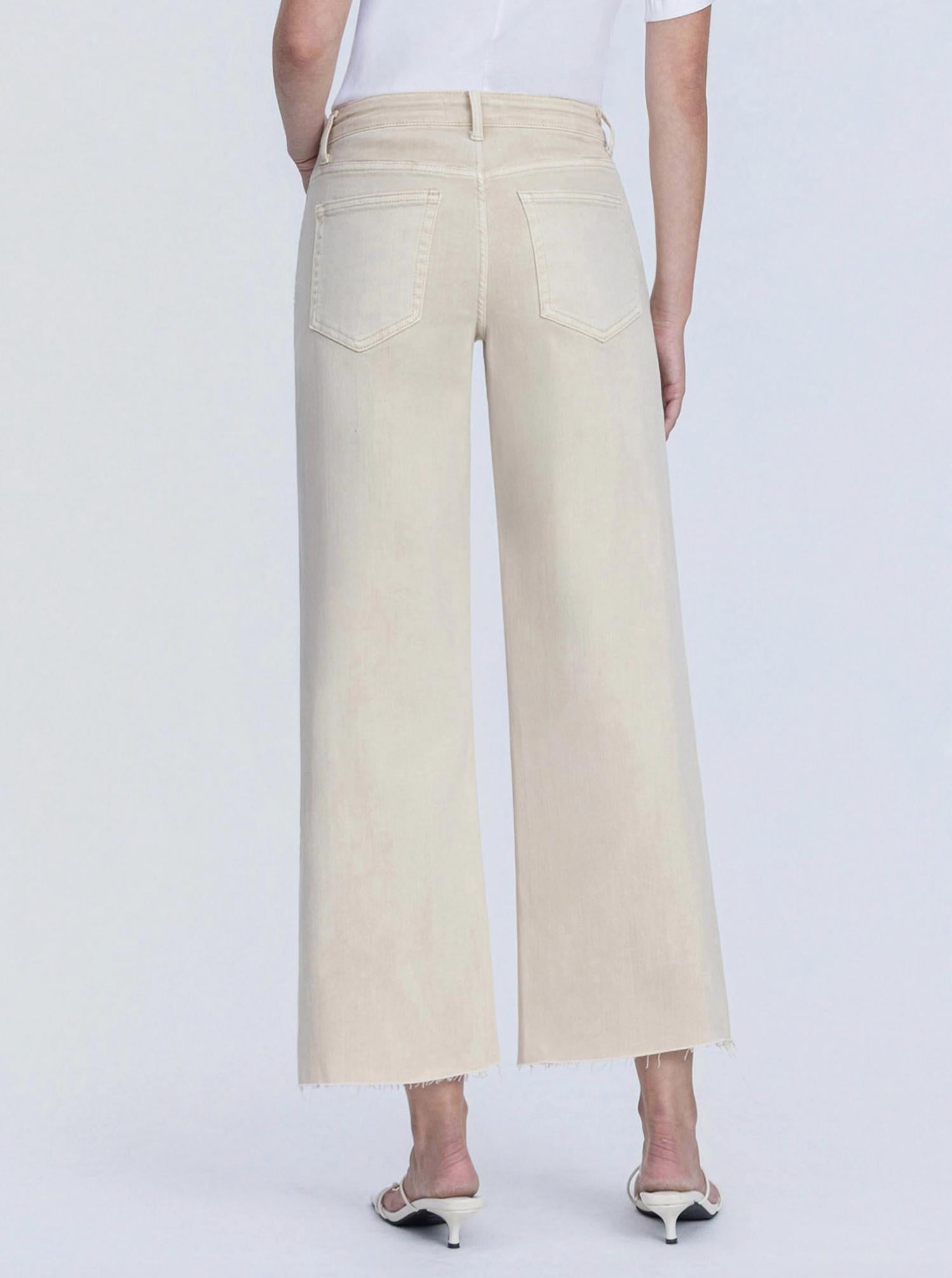 VERVET BY FLYING MONKEY Sadie Crop Wide Leg Jeans in white swan - women's jeans - view 5