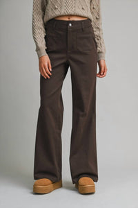 Mable - Front Patch Wide Leg Pants