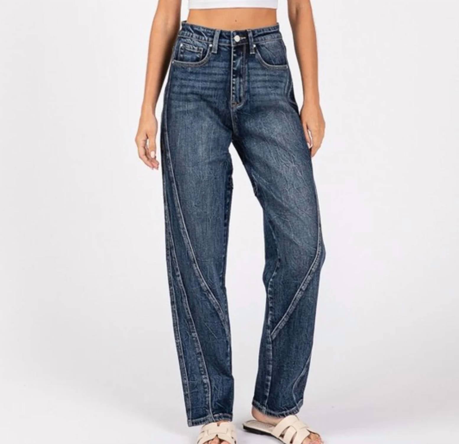 Petra153 - Women's High Rise Barrell Jeans