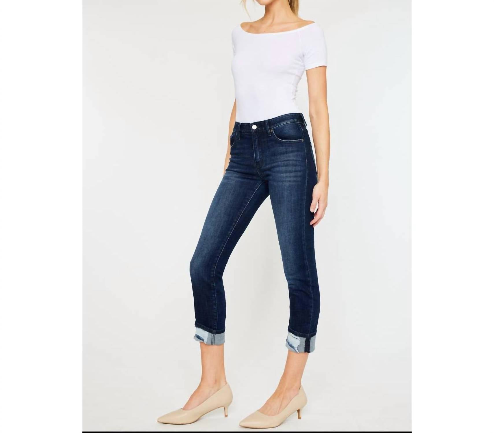 Kancan - Skinny Leg Cuffed Jeans