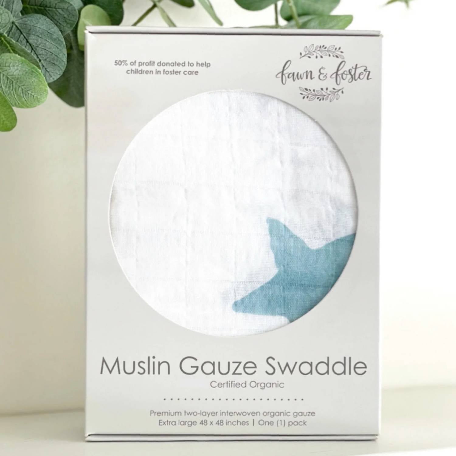 Fawn & Foster - Babby Organic Muslin Gauze Swaddle Blanket - Dream