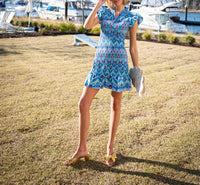 Sail To Sable - Flutter Sleeve Smocked Dress