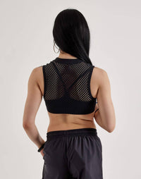 NIKE Women's Indy Net Low Support Padded Sports Bra in black - women's intimate - detail view