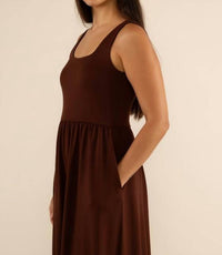 nlt Lake Swing Dress in chocolate - women's dress - detail view