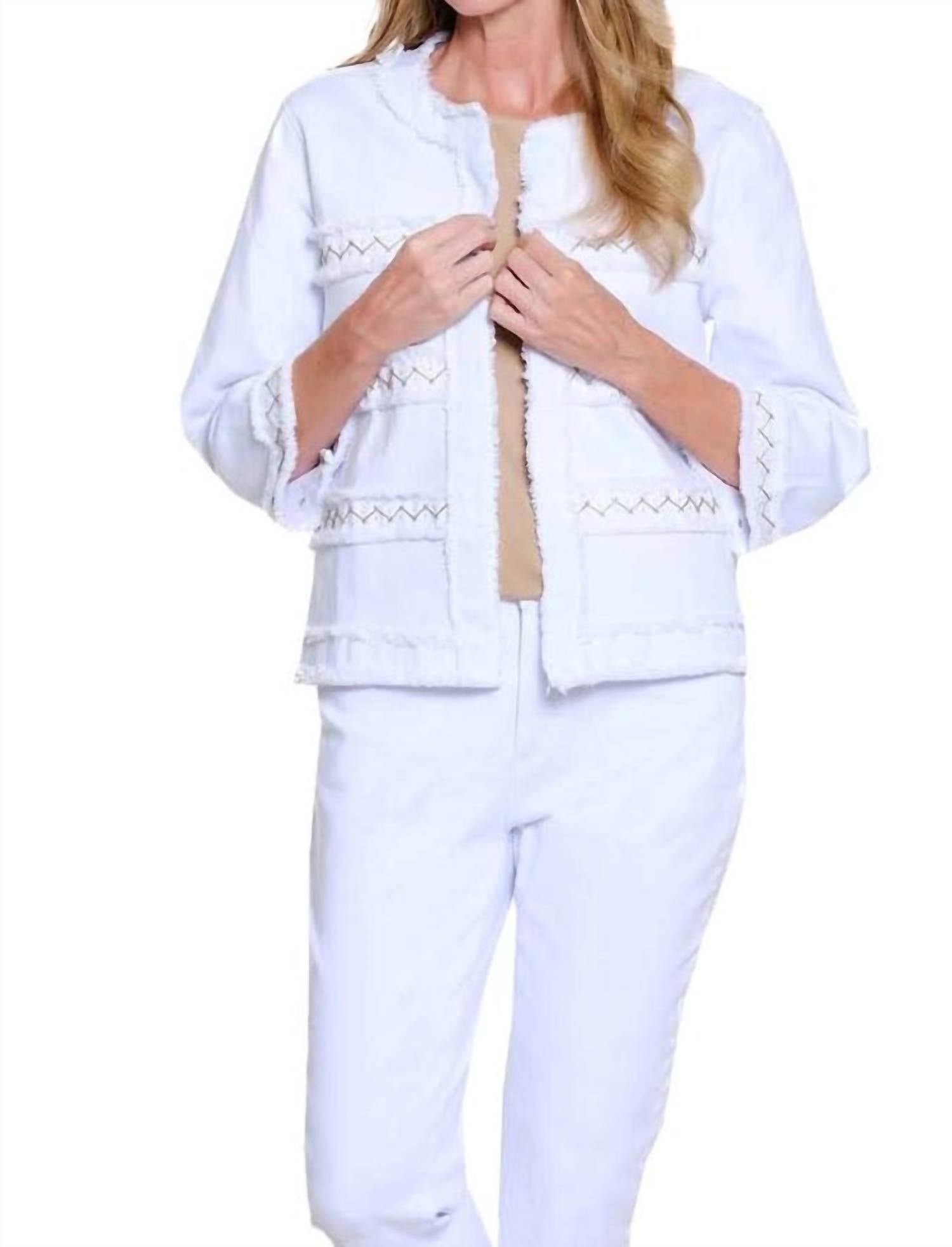 Multiples I’m Taken Jacket in white - women's jacket