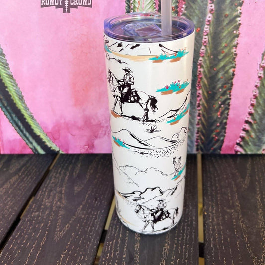 Rowdy Crowd - Saguaro Drifter Western 20 Oz Stainless Tumbler
