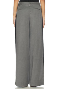 alice + olivia Stu Ultra Baggy Pants in storm grey black - women's pants - view 4
