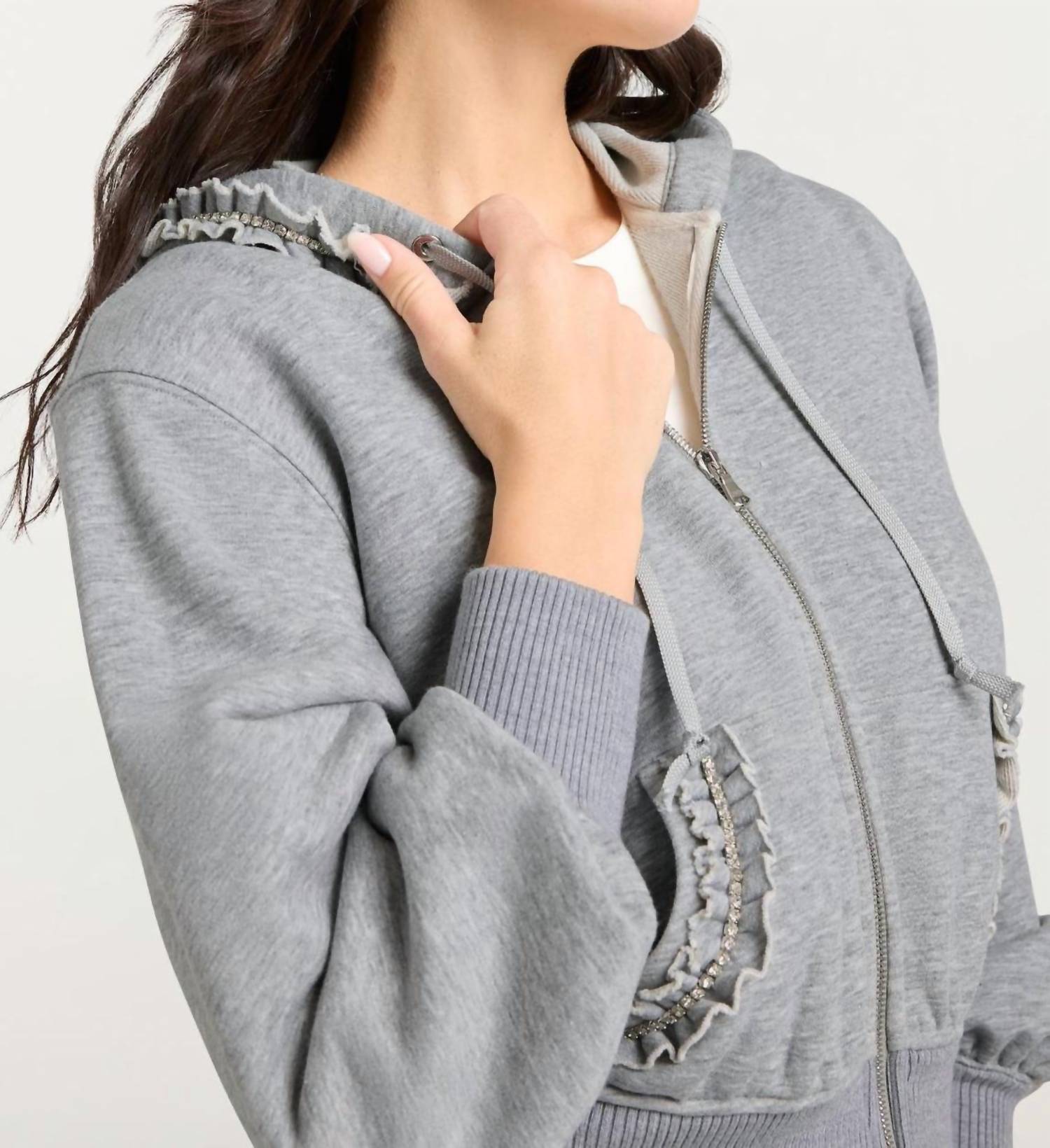 Cinq A Sept - Heather Maddie Zip Up Sweatshirt