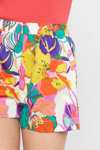 Entro - Floral High Waisted Shorts