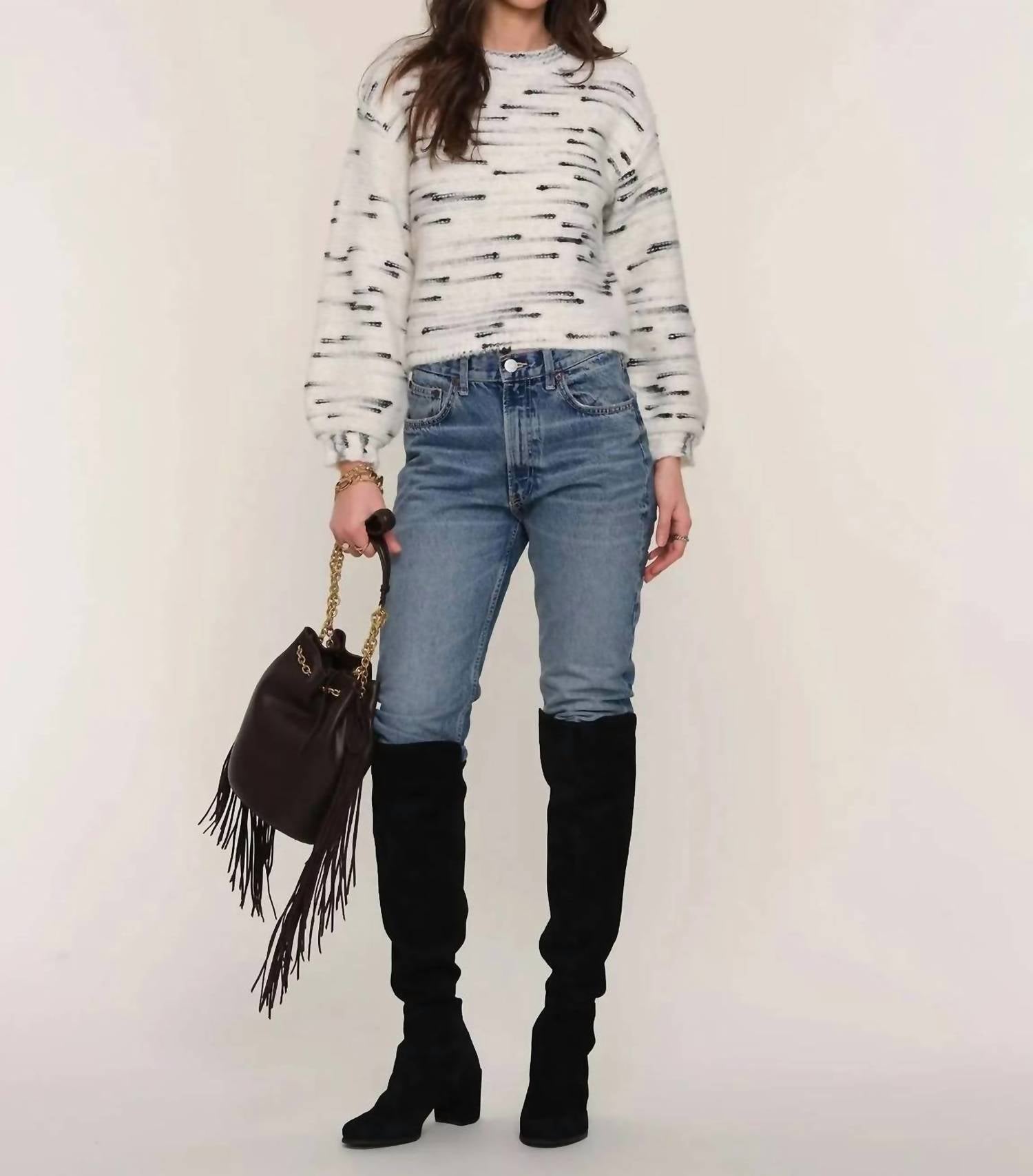 heartloom Everly Crewneck Sweater in ivory - women's sweater - view 4