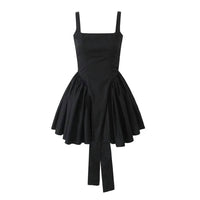Yvonne & Love - Ladies Plain Ruched Bow Back Mini Dress