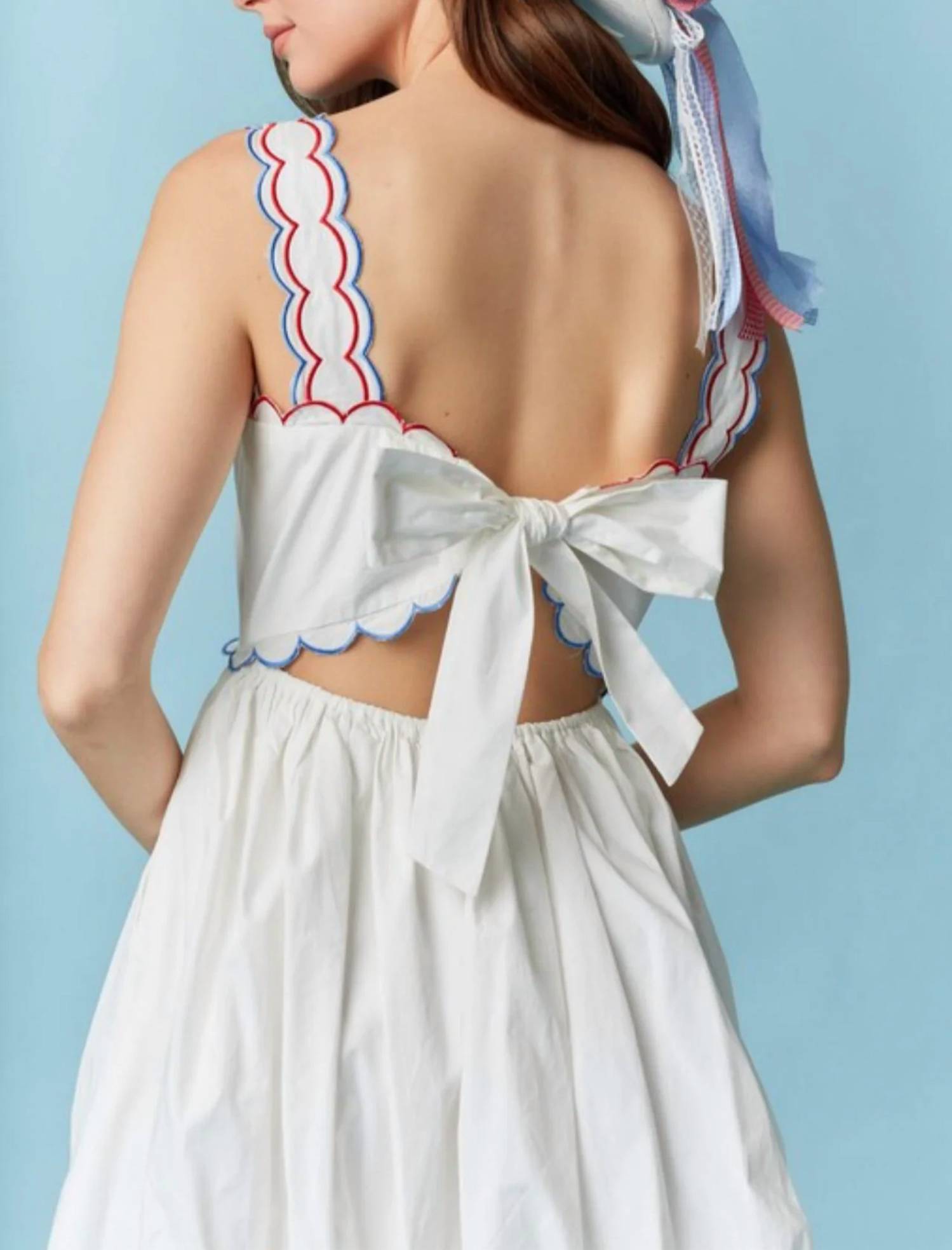 Peach Love - Scalloped Bubble Hem Mini Dress