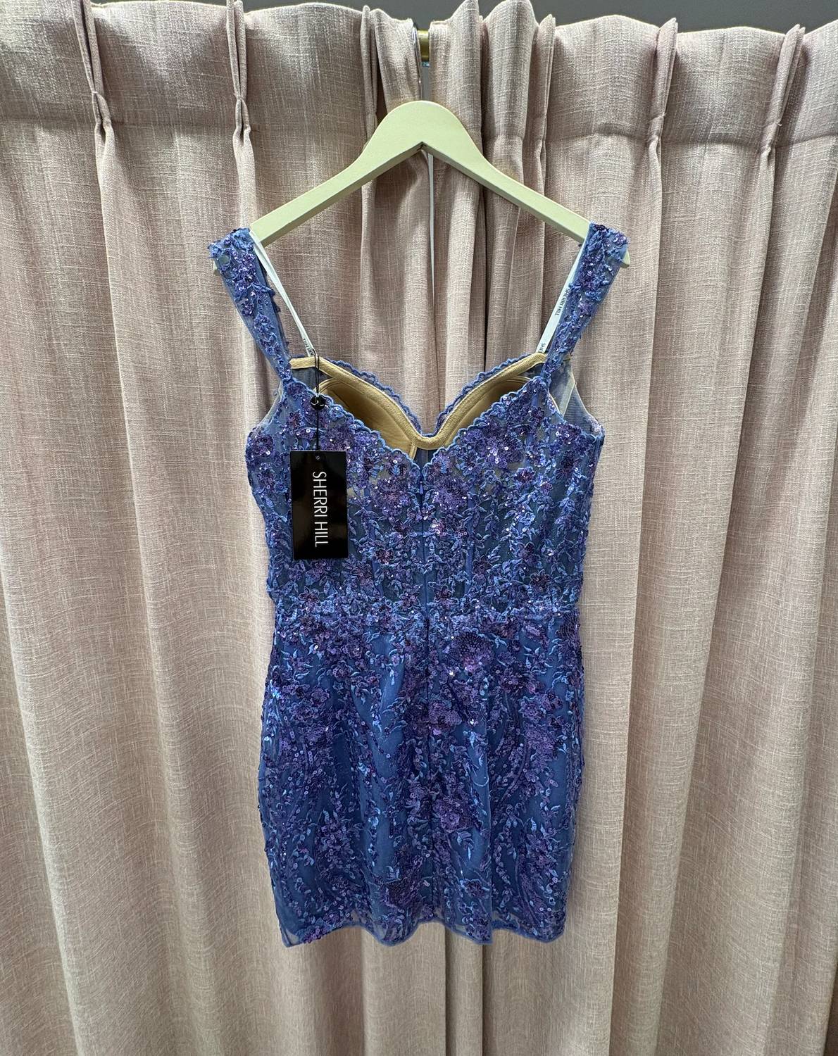 Sherri Hill - Off The Shoulder Sequin Lace Cocktail Mini Dress