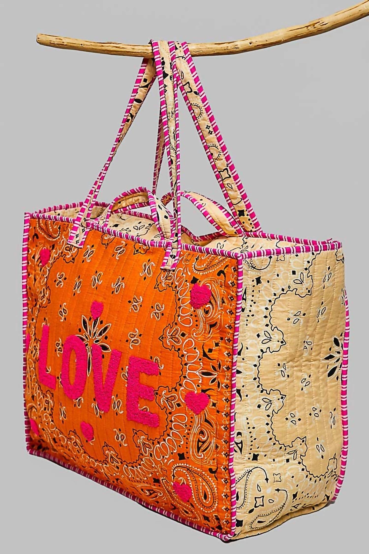 Pol - LOVE Bandana Quilted Tote Bag