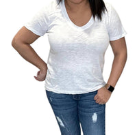 Bobi - Shoulder Seam V Neck Tee Shirt