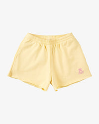 The New Society Tween Cotton High-Waist Sweatshorts in lemon - women's shorts