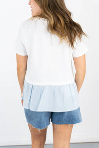 Six/Fifty - Ravello Mix Media Poplin Top