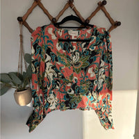 Cleobella Women's Dahlia Printed Blouse in gypsy bloom - women's blouse - detail view
