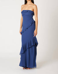 Cotton Candy La - Strapless Ruffle Tiered Maxi Dress