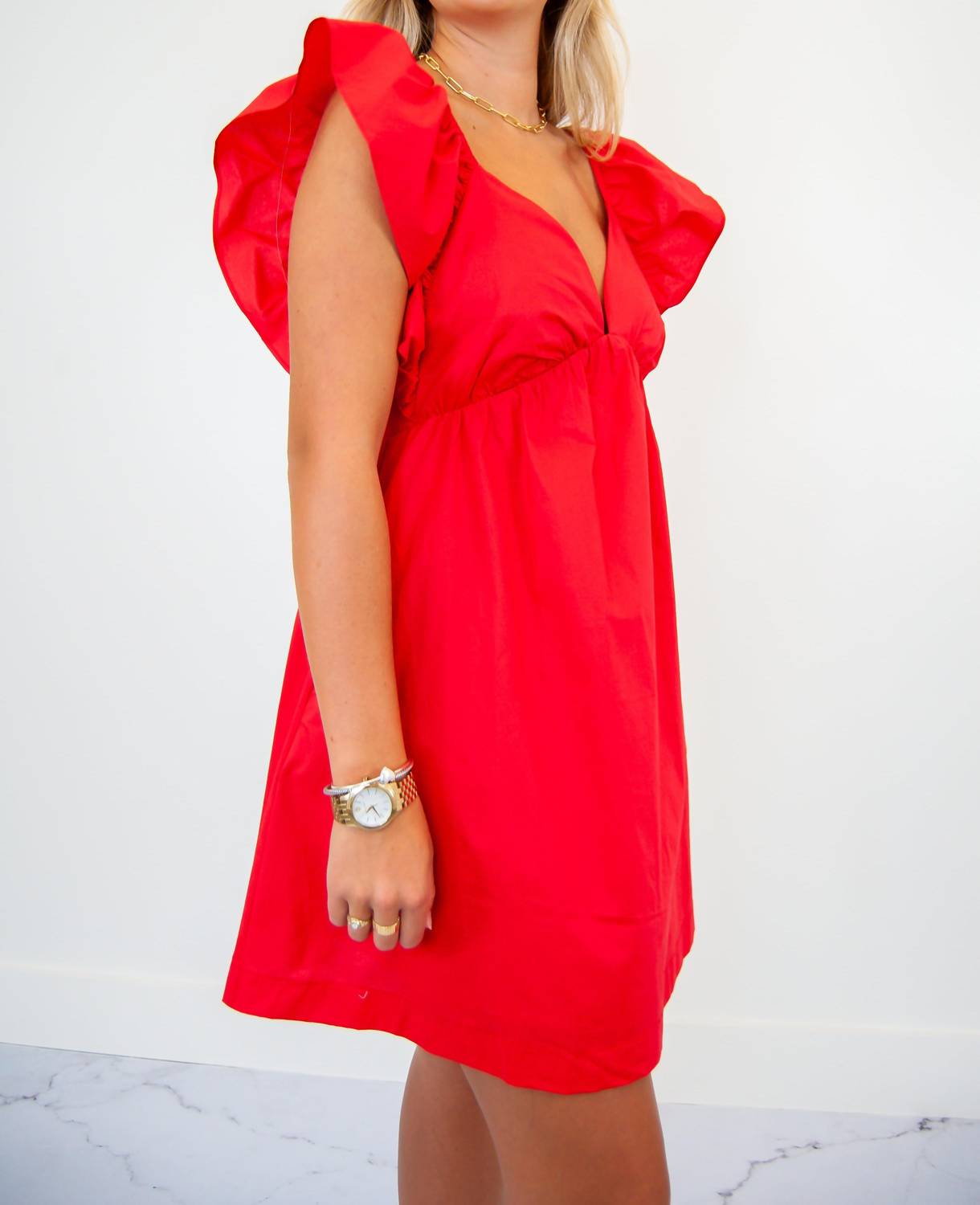 Papermoon - Audrey Tie Back Ruffle Mini Dress