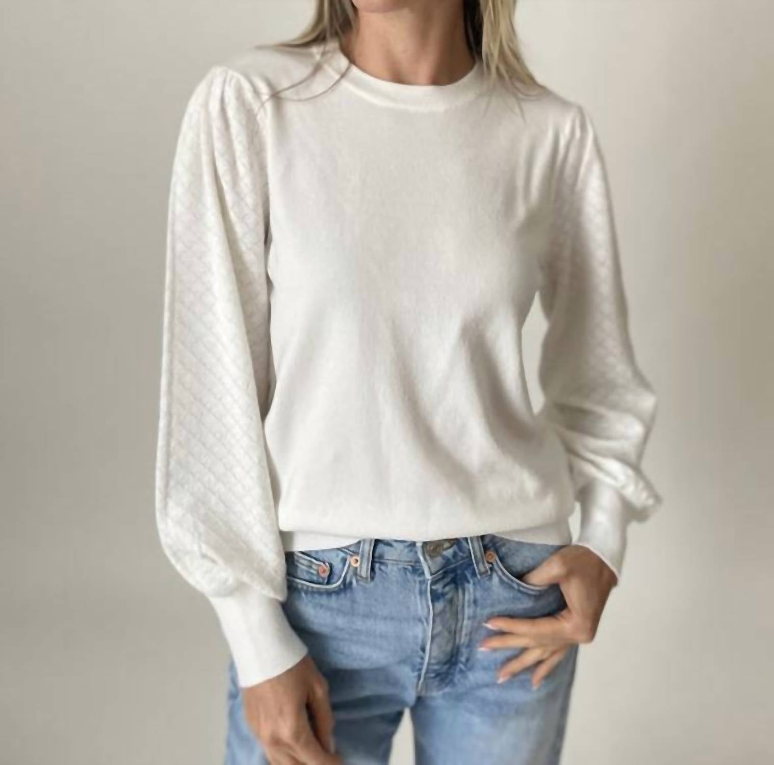 Six/Fifty - Textured Diamond Sleeve Top