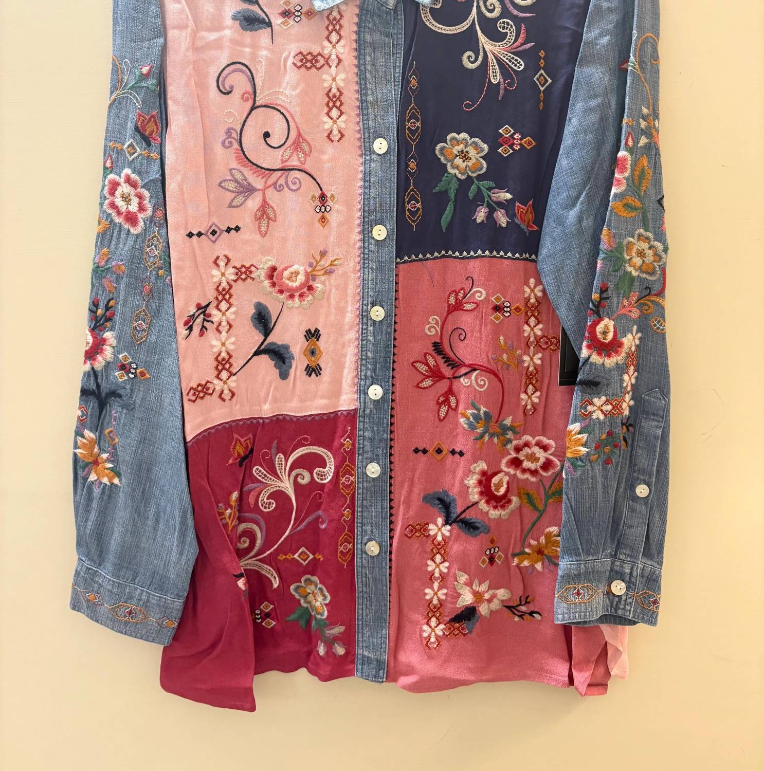 John Mark - Multi Embroidered Collared Blouse