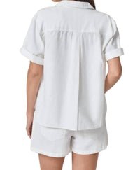 Lilla P - Linen Blend Boyfriend Button Down Shirt