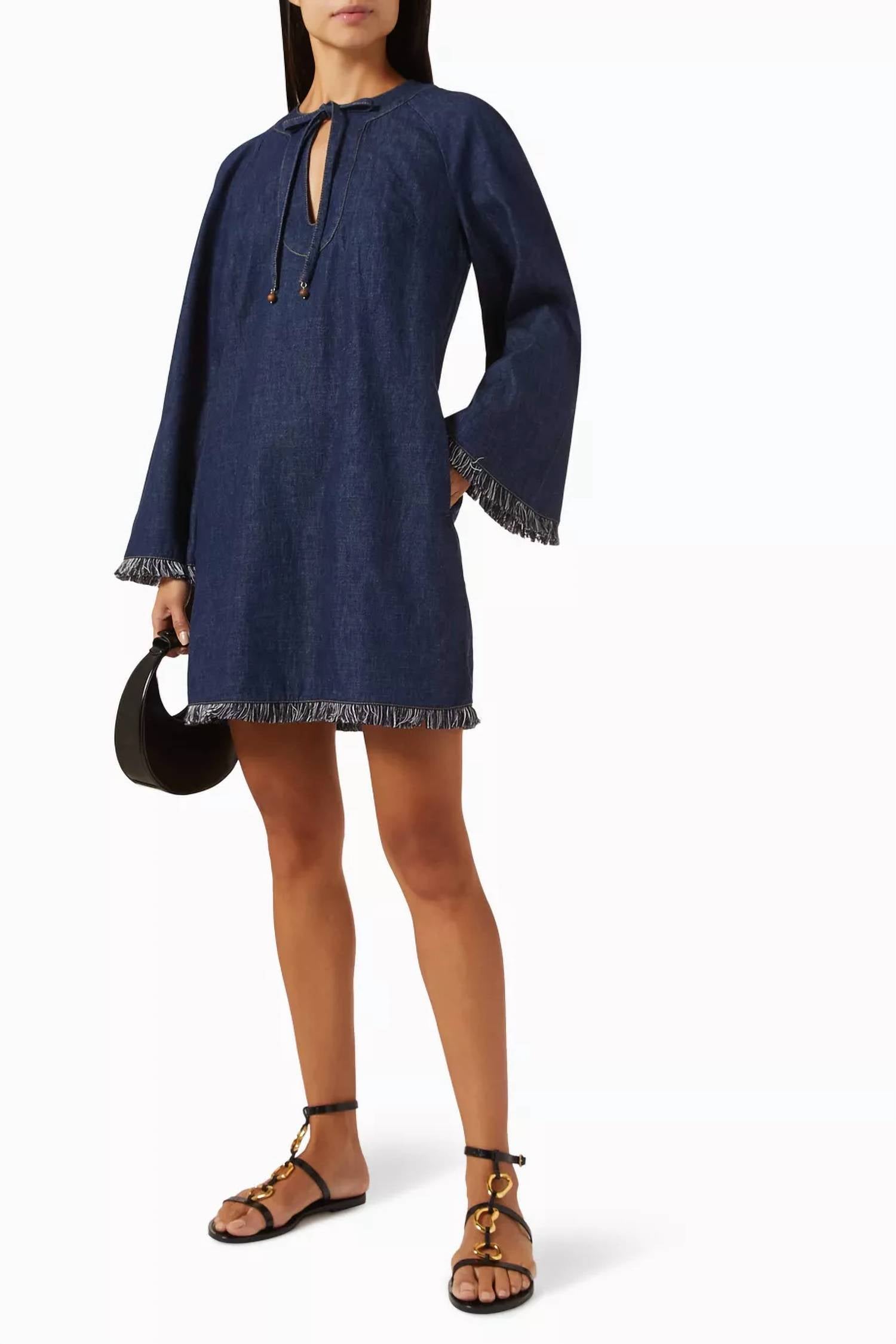 Zimmermann - Rhiannon Fringe Denim Mini Dress