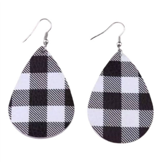 Southern Swank - Women's Plaid Teardrop Earrings