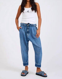 ONE TEASPOON Outcasts Low Waist Drop Crotch Harem Denim Jeans in bright blue - women's jeans - view 4