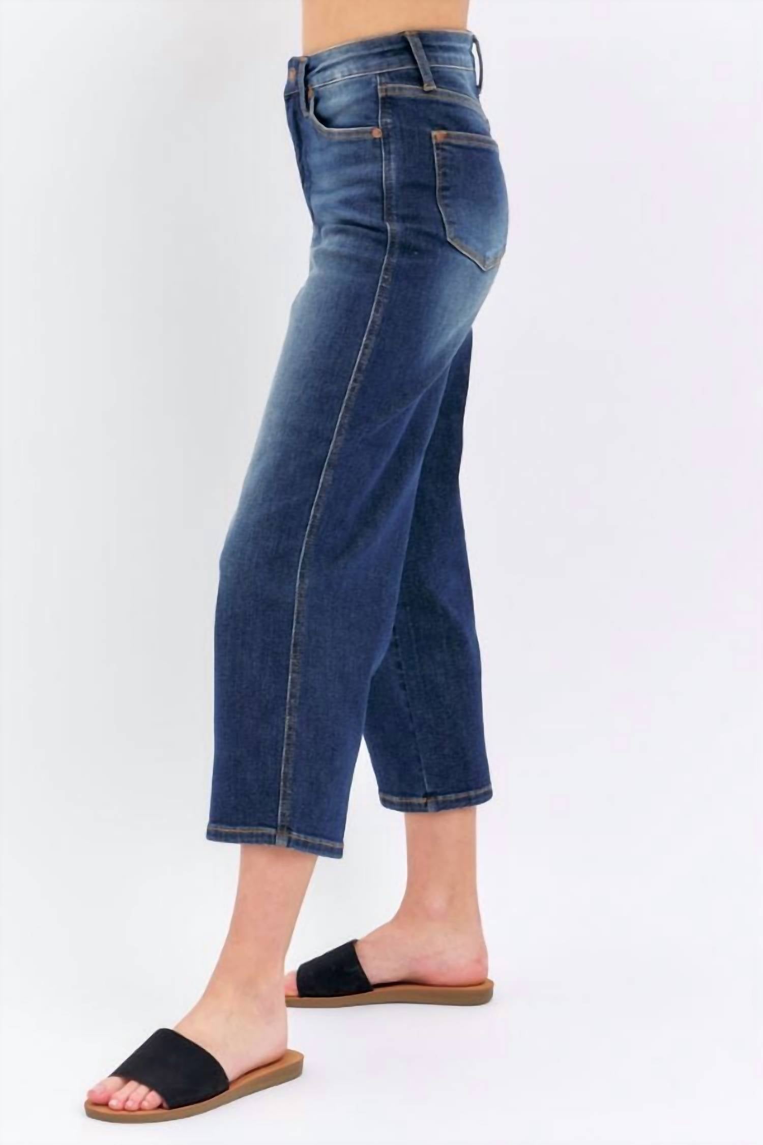 Judy Blue - Tummy Control Crop Wide Leg Jeans