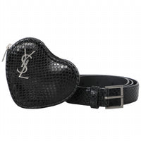 Saint Laurent - Women's Snakeskin Leather Heart Mini Bag Belt