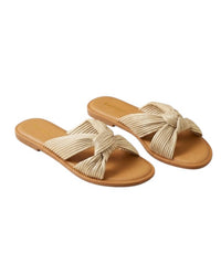 Bamboo Women's Beach Fun Slide in beige - women's flats