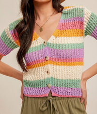 Hem & Thread - Happy Day Short Sleeve Knit Cardigan