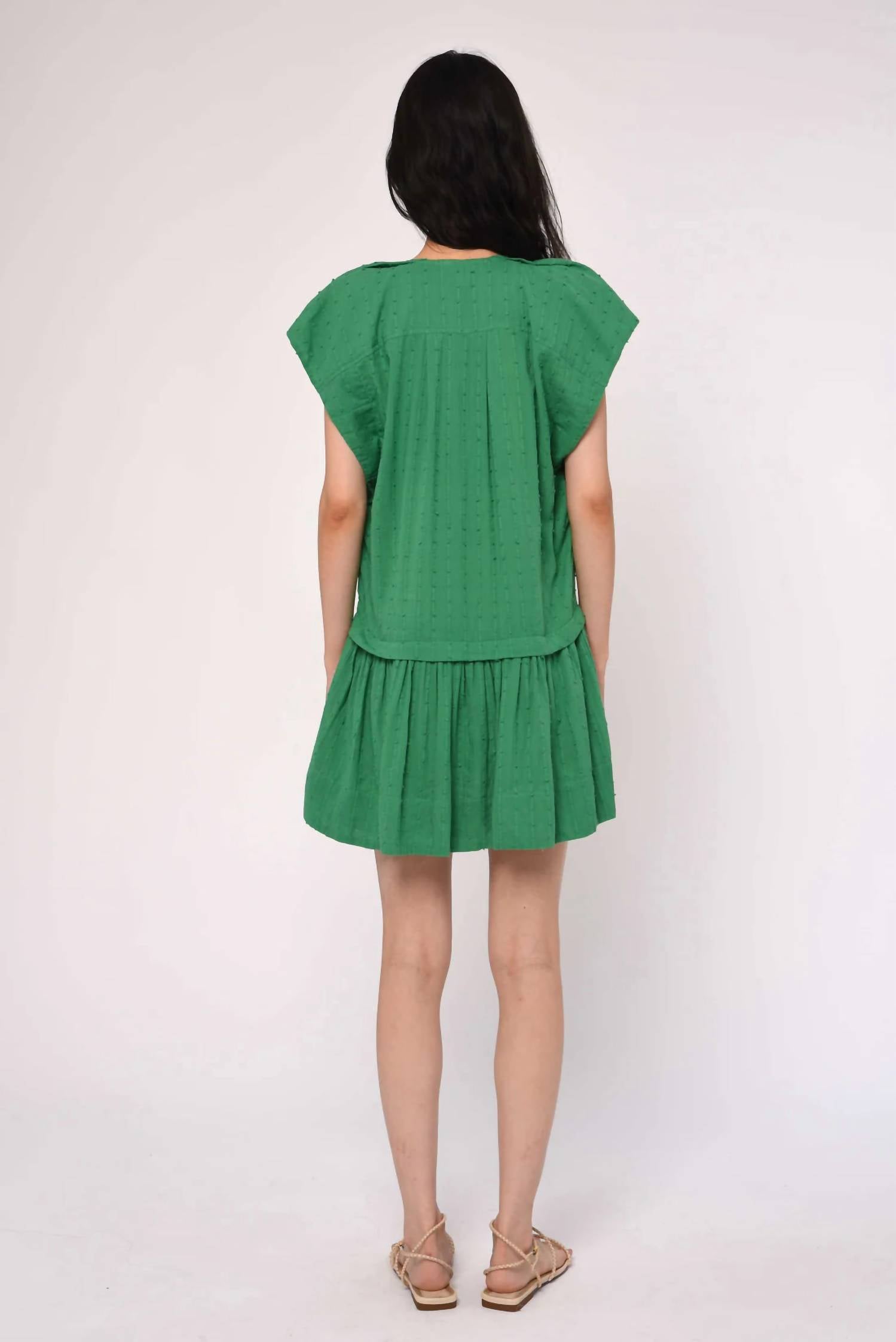 LOVE THE LABEL Rae Mini Dress in clover - women's dress - detail view