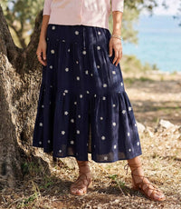 Karen Kane - Embroidered Tiered Midi Skirt