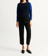 Raquel Allegra Lilith Long Sleeve Sweater in indigo blue - women's sweater