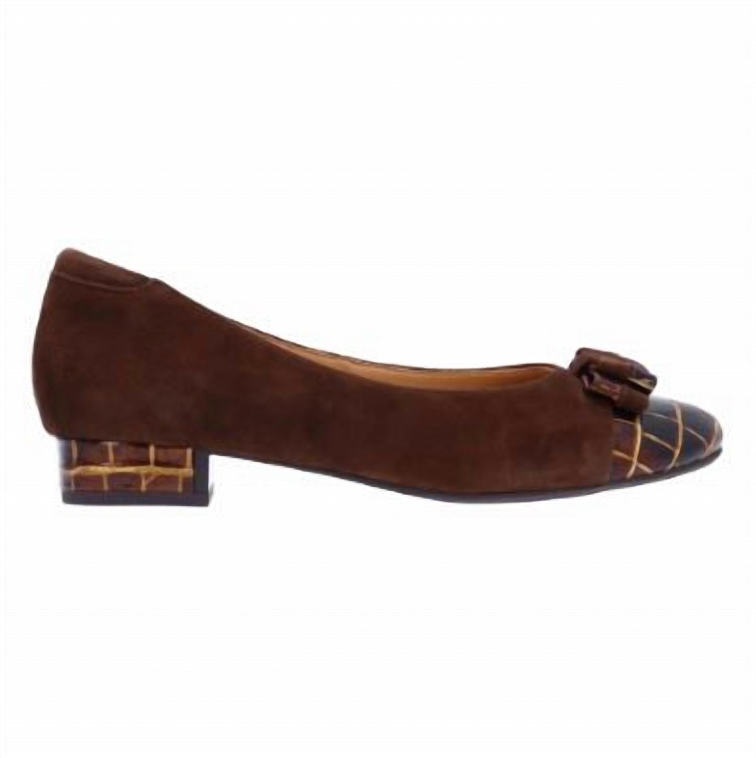 L'amour Des Pieds Women's Farida Leather Pump Shoes in chocolate brown - women's flats