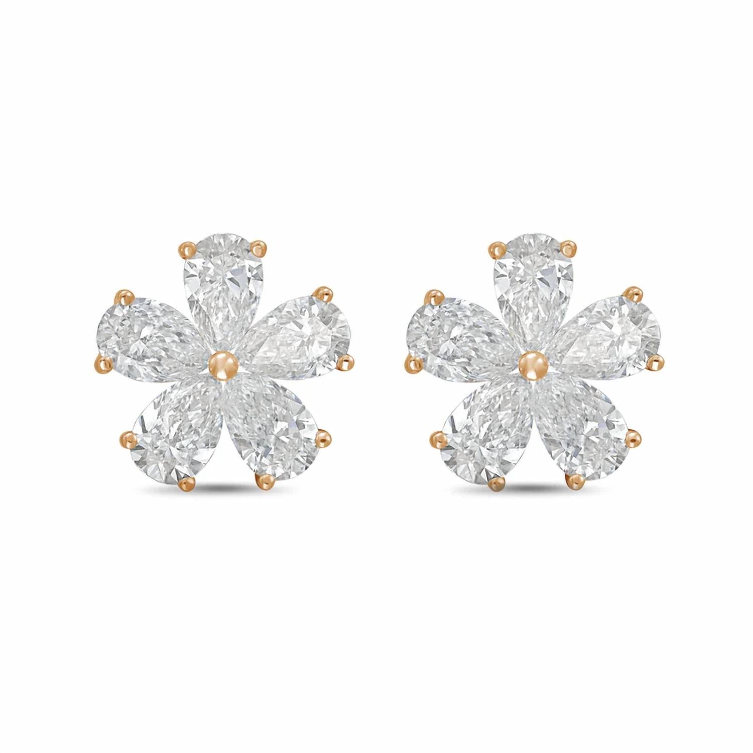 Diana M Jewels - Women's Pear Lab-Grown Diamond Stud Earrings (6.00 Ct TCW) - Elegant