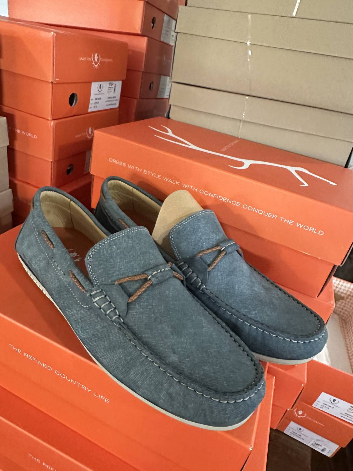 Martin Dingman Men's Bermuda Braid Shoes in ocean - men's loafer