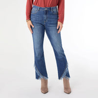 Coco + Carmen - Bambu Soft Straight Ankle Jean with Crossover Fringe Bottom